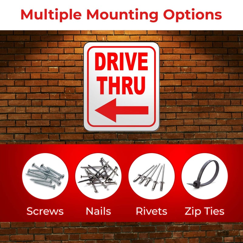 Work House Signs Drive Thru w/Left Arrow Entrance Sign for Drivers Aluminum Composite Gate, Street Signs for Business, Small Business Supplies, Enter Arrow Sign - Outdoor Signs for Home, Office - 8.5" x 10" - Image 4